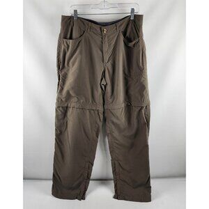 Ex-Officio Pants Mens 36x32 Brown Convertible Cargo Ankle Zips